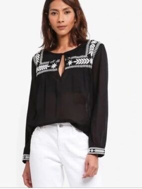 Women’s Black Embroidered Top